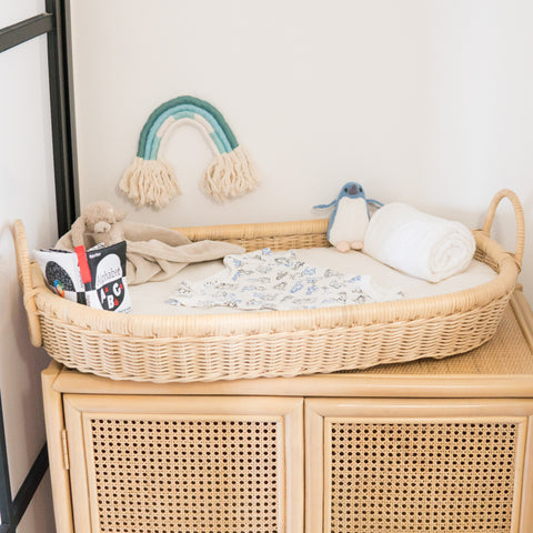 Samuel's Rattan Baby Changing Basket with Cushion