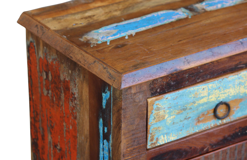 Table de chevet style vintage rustique 45 x 33 x 55 cm