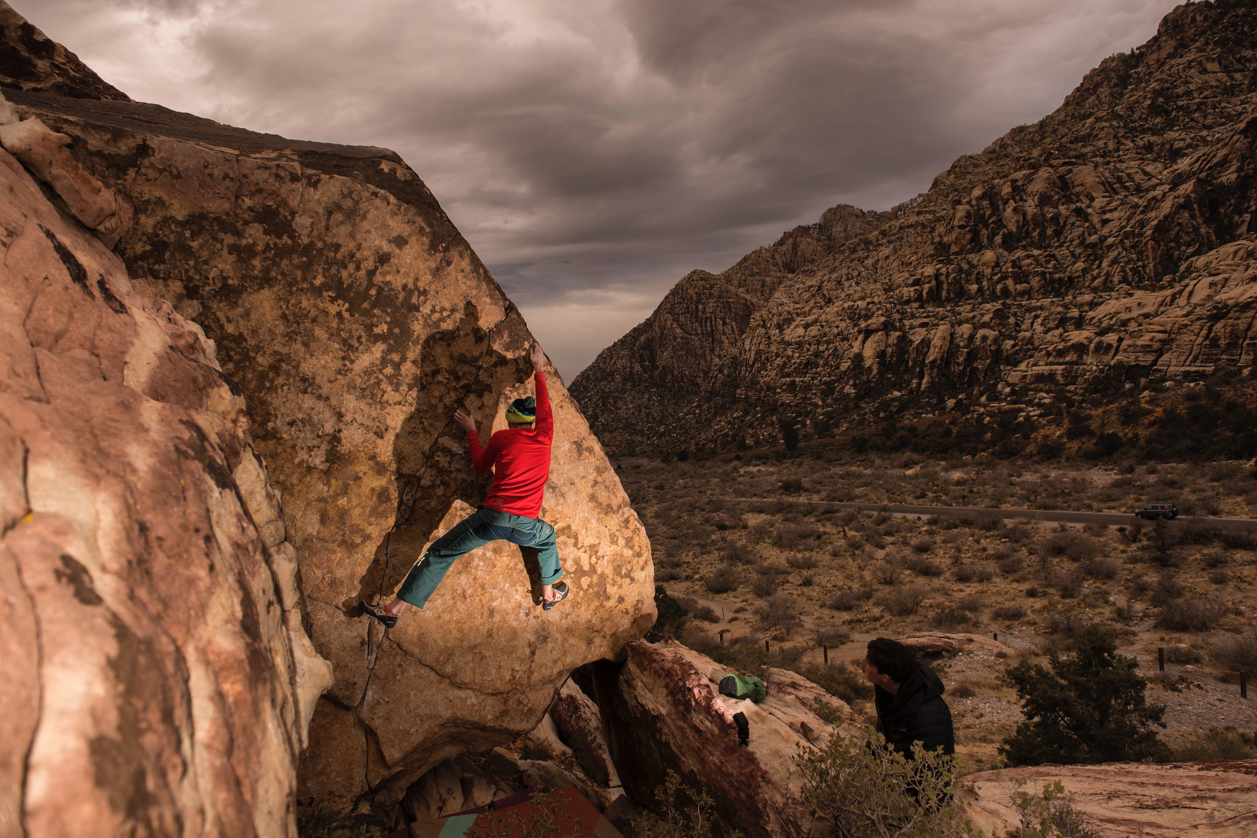 Brennan Robinson Rock Climbing during sunset