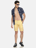 Ecentric - Lemon Yellow Colour Slim Fit Hemp Shorts | BeKarmic | Shorts | Adult, Bottom Wear, Bottomwear, Ecentric, Fashion, Fashion & Lifestyle, L, M, Men, S, Shorts, XL