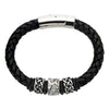 Load image into Gallery viewer, Celtic Knot Bead in Black Braided Leather Bracelet