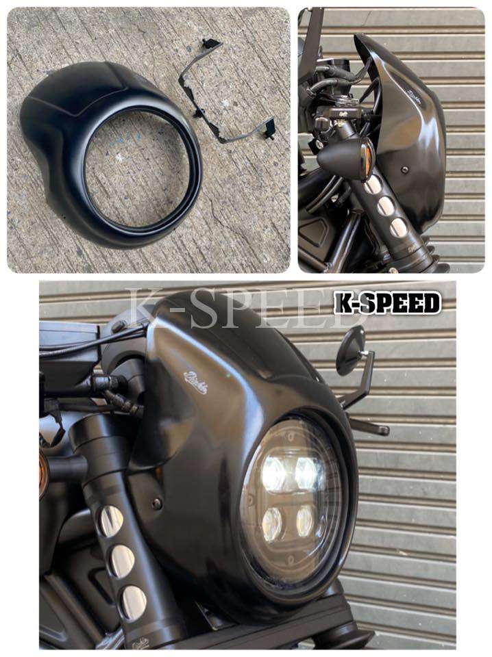 春夏新作モデル ホンダ レブル250 500 カウル ヘッドライトカバーRB0129 <br>Diabolus by K-SPEED 旧Diablo  Custom Works Headlight cover For Rebel 250 Year 2020〜