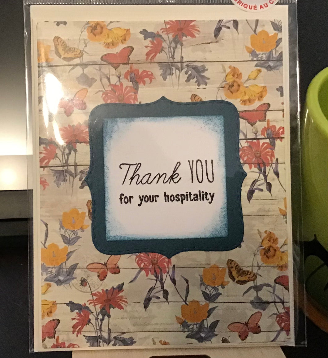 Thank You For Your Hospitality Card/ Assistance, Help, Hospitality, Appreciation