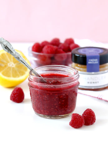 easy raspberry sauce creme brulee raw honey raw canadian honey