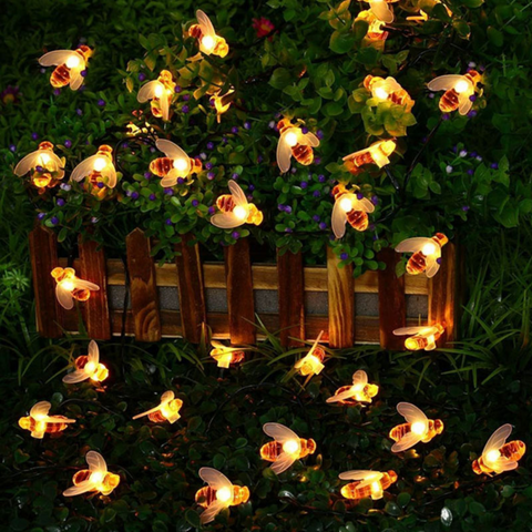 Decoración de Abejas Solares, Simulación de Luces de Abejas Solares  Impermeables, Flores Decorativas de Jardín, Solar Verde Macarena Luces de  abejas