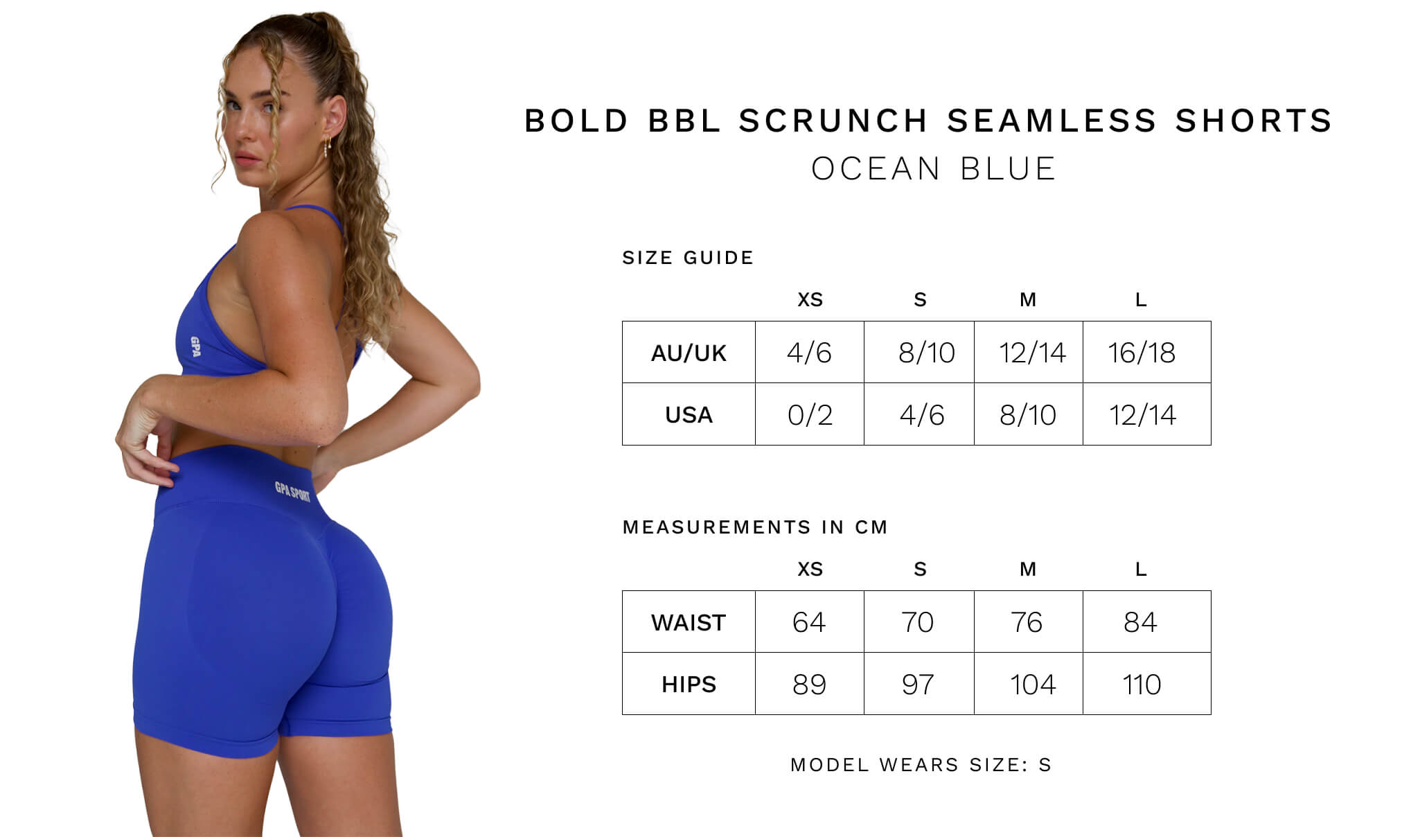 BOLD BBL SCRUNCH SEAMLESS SHORTS - OCEAN BLUE