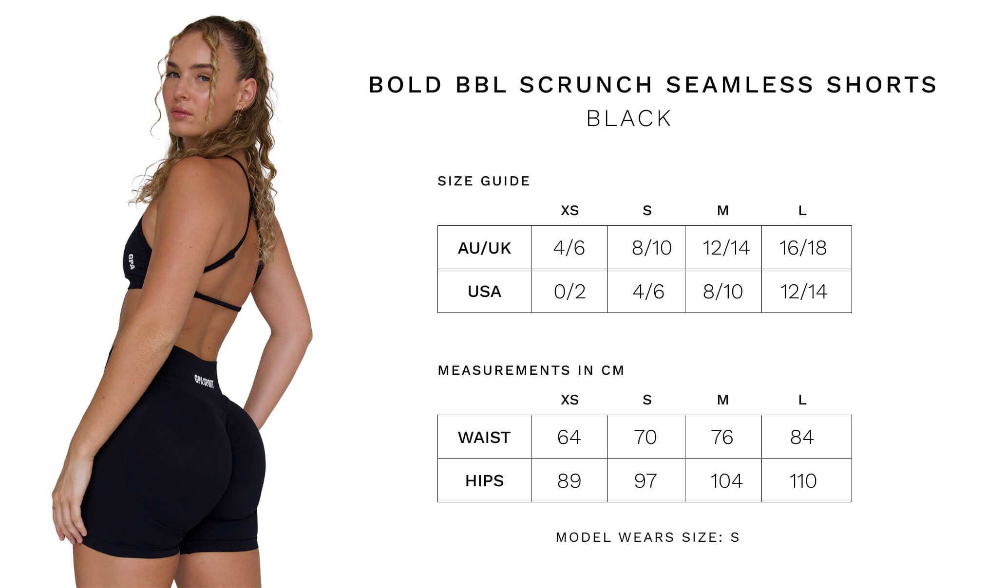 BOLD BBL SCRUNCH SEAMLESS SHORTS - BLACK