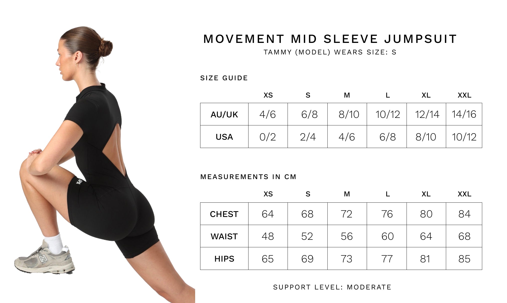 MOVEMENT MID SLEEVE JUMPSUIT