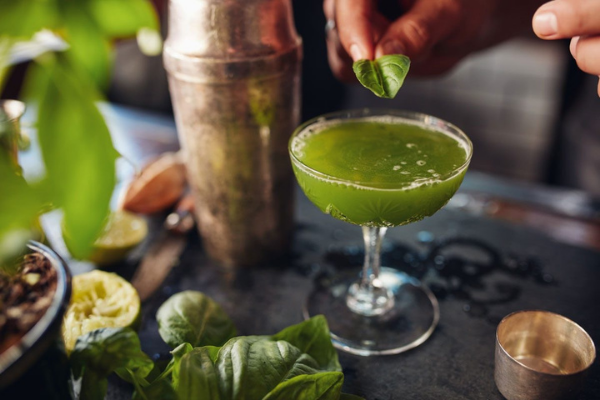 Watercress and Basil Smash Cocktail Recipe with Black Robin Gin