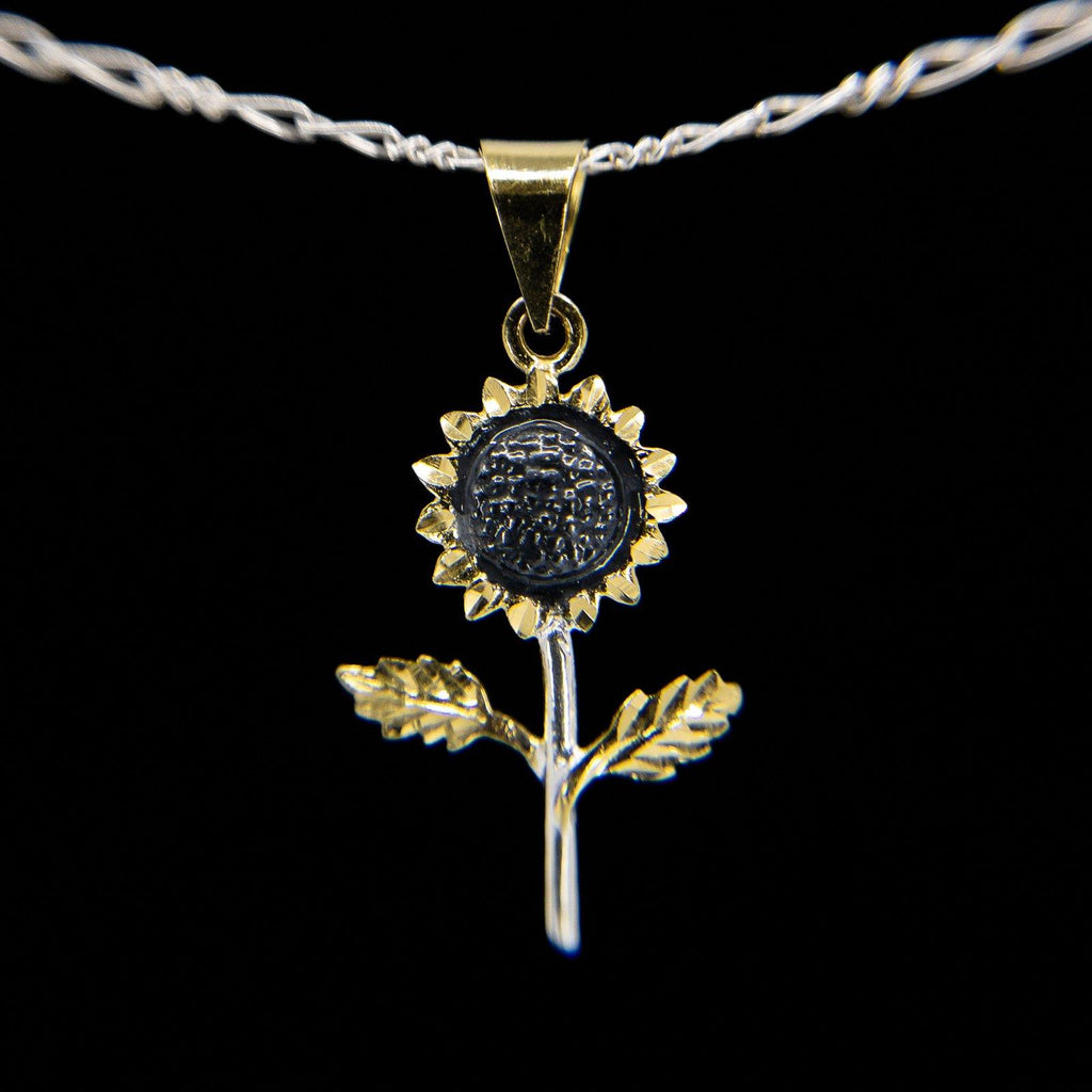 Dije de Girasol Negro de Plata – Vanessa Joyas