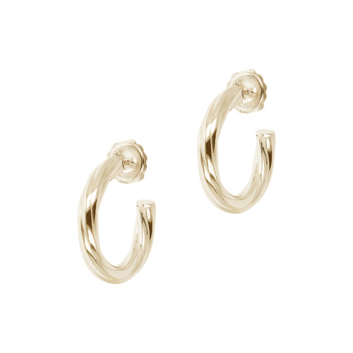 LOEWE 2021-22FW Nappa twist earrings in sterling silver (CIL: 0010622306)