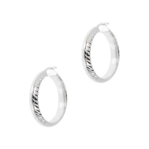 LOEWE 2021-22FW Nappa twist earrings in sterling silver (CIL: 0010622306)