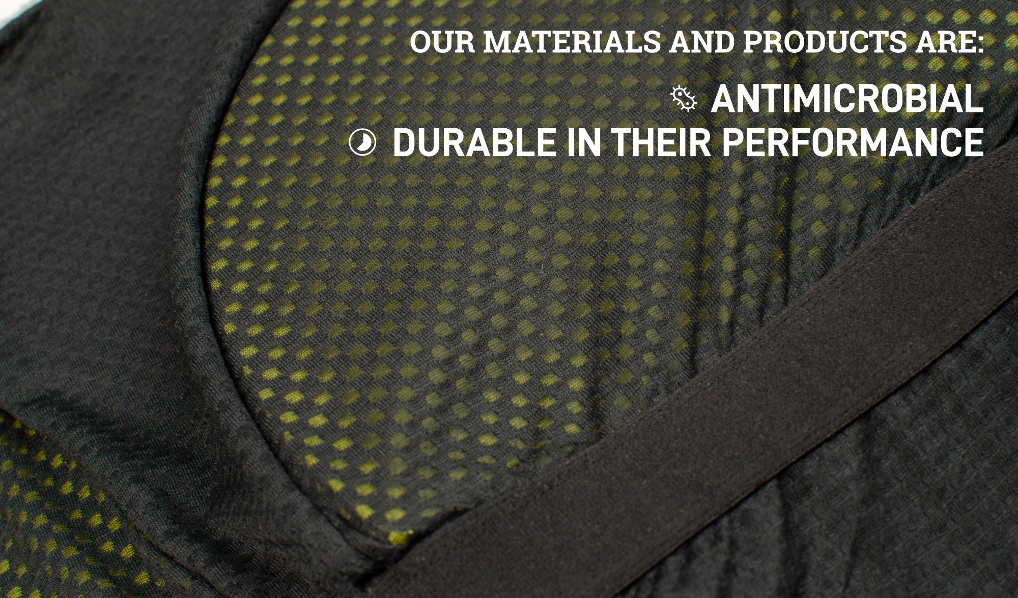 Closeup of the materials used on the inside of AUAU Athletics products