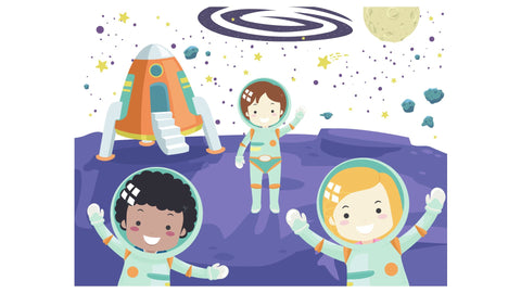 Kinder als Astronauten im Weltall