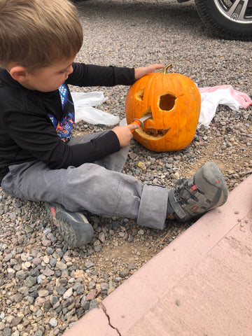 campsite pumpkin carving