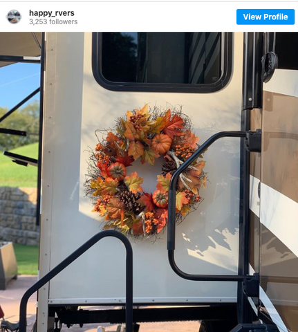 fall themed camper