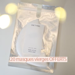 ONE THING, 20 masques visage coton vierges pour un masque hydratant visage sur mesure