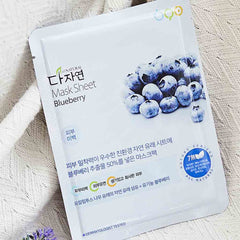 All Natural, Mask Sheet Blueberry - Cosmétique coréen Masque revitalisant - Myrtille (1 masque - 25 ml)