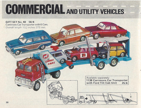 1967/8 Corgi catalogue with updated Ford cab.