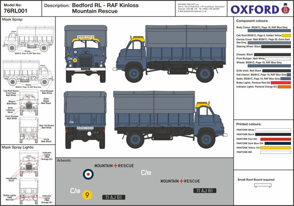 Oxford Diecast 76RL001 Bedford Design Cell