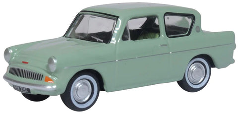 Ford Anglia model cars in old fashioned paint schemes