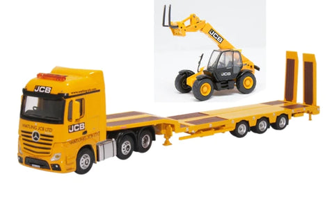 Model of the Mercedes Actros Semi Low Loader & 531 70 Loadall by Oxford at 1:76 scale