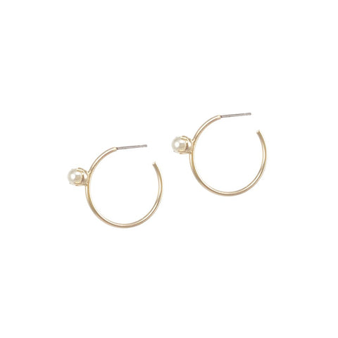  Pearl Floret Hoops | Small | 14K Gold Dipped