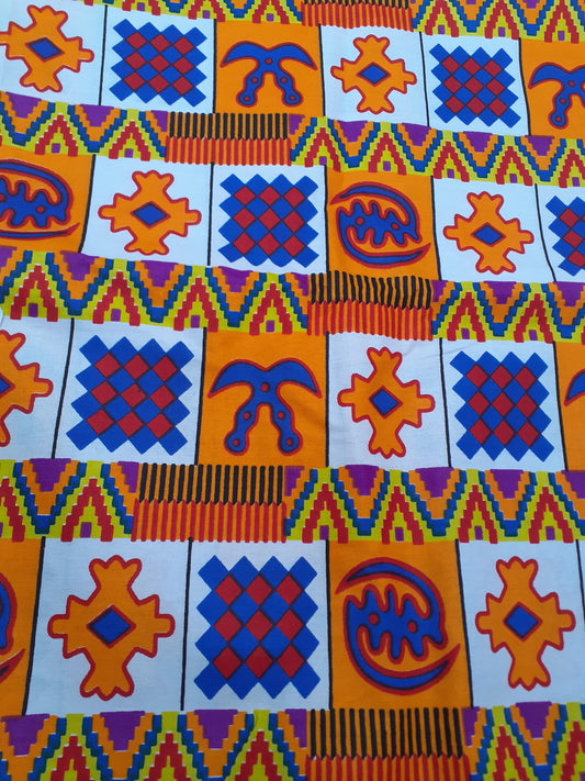 African Fabrics By the Yard - Kente - Classic #2 Orange. – Asali