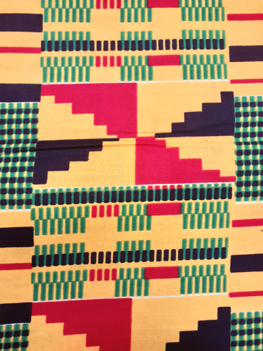 K117 Per yard yellow/ red/ Blue green kente african Fabric/ kente