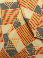 Load image into Gallery viewer, African Fabrics By the Yard - Kente - Marigold, Yellow, Red, Black, and Green
