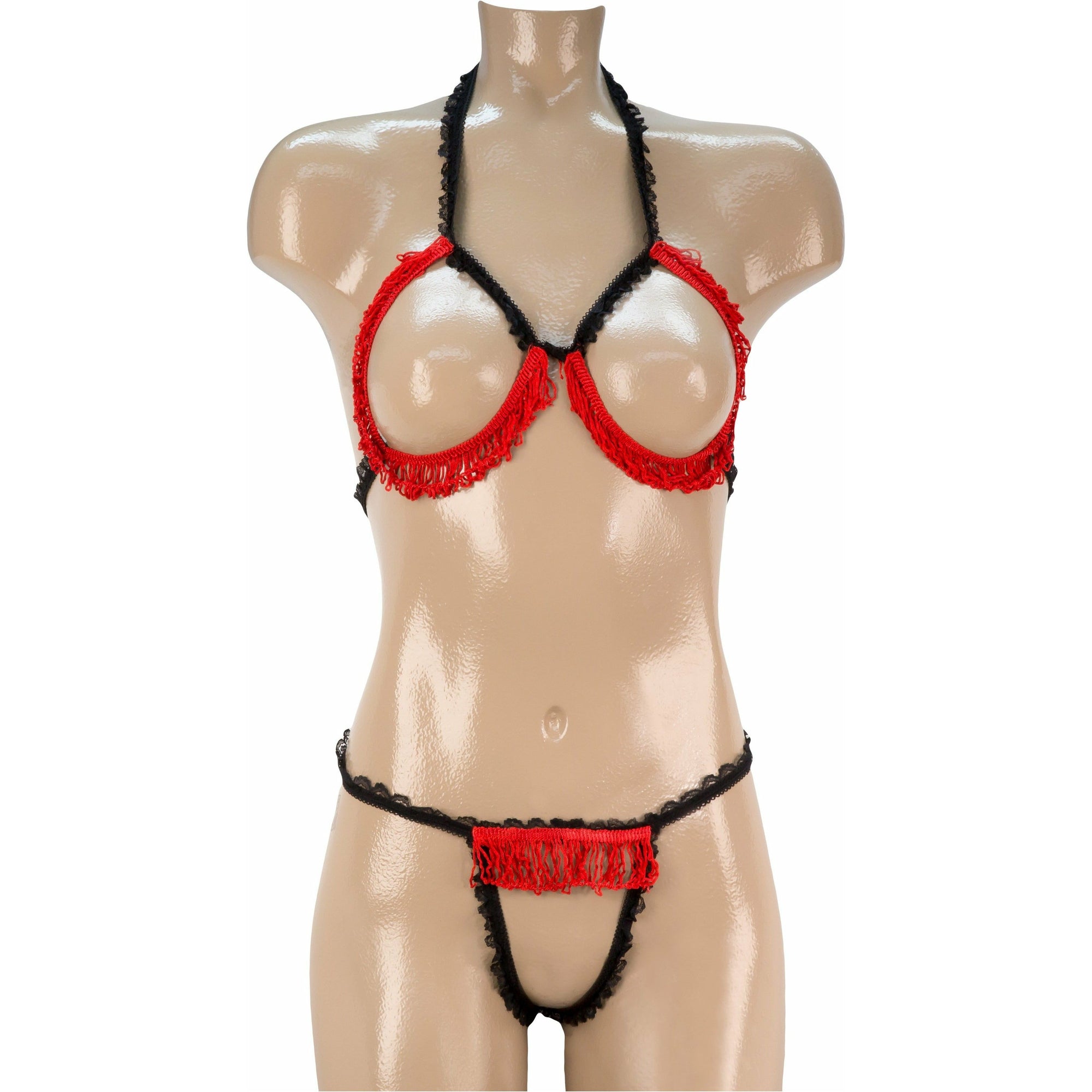 Leg Avenue - 2 Pc Pearl Strand Open Cup Bra and Crotchless String Pant -  BMS Enterprises