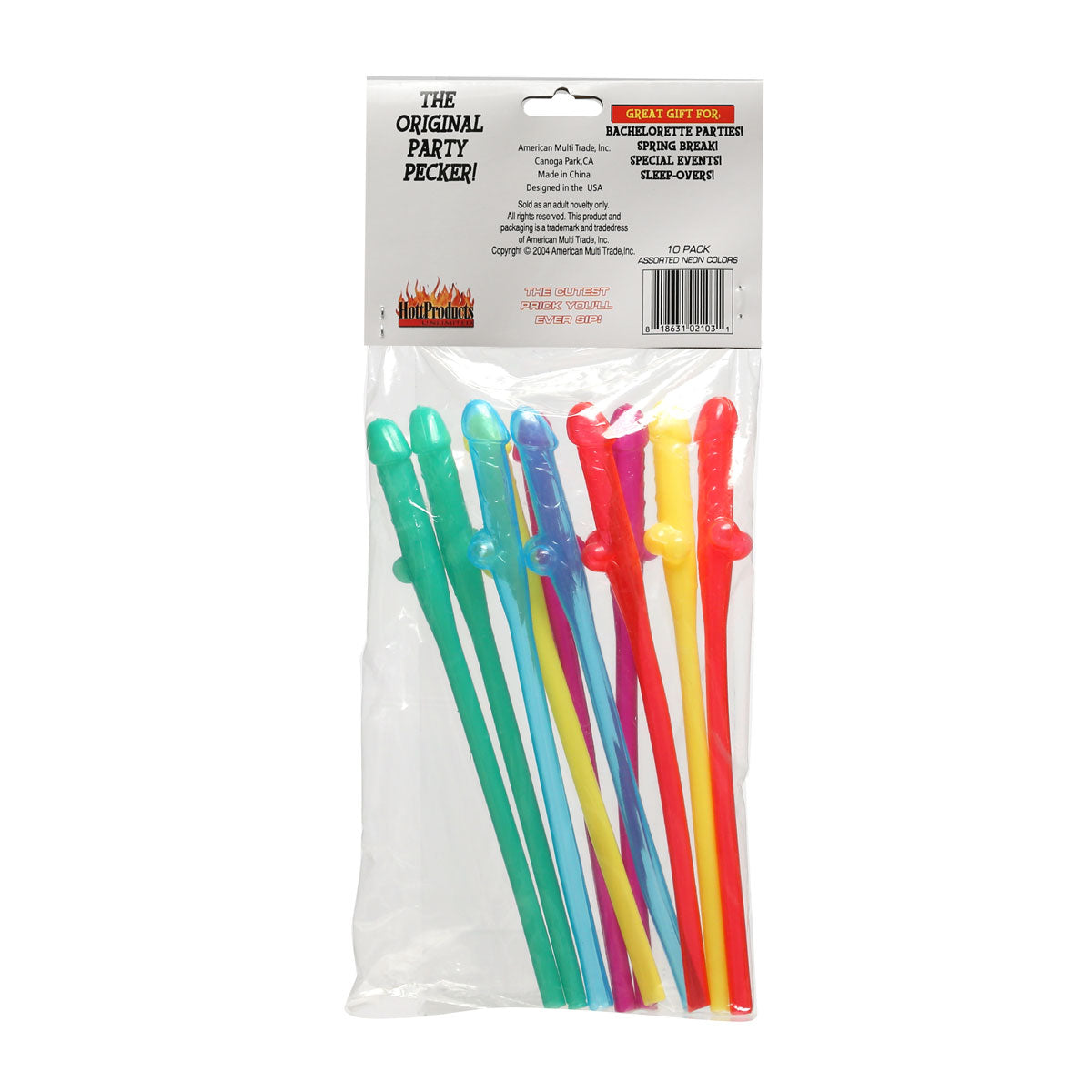 Rainbow Glowing Naughty Straws