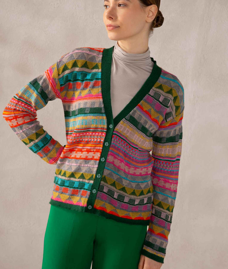 KENZO Peruvian Fair Isle Vee Cardigan | www.proesmin.com