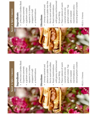 Downloadable Register cards: sweet and spicy s'mores featuring Basil Cayenne Caramel