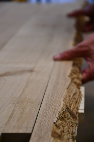 Solid oak raw edges - Live edge - wood edge with bark