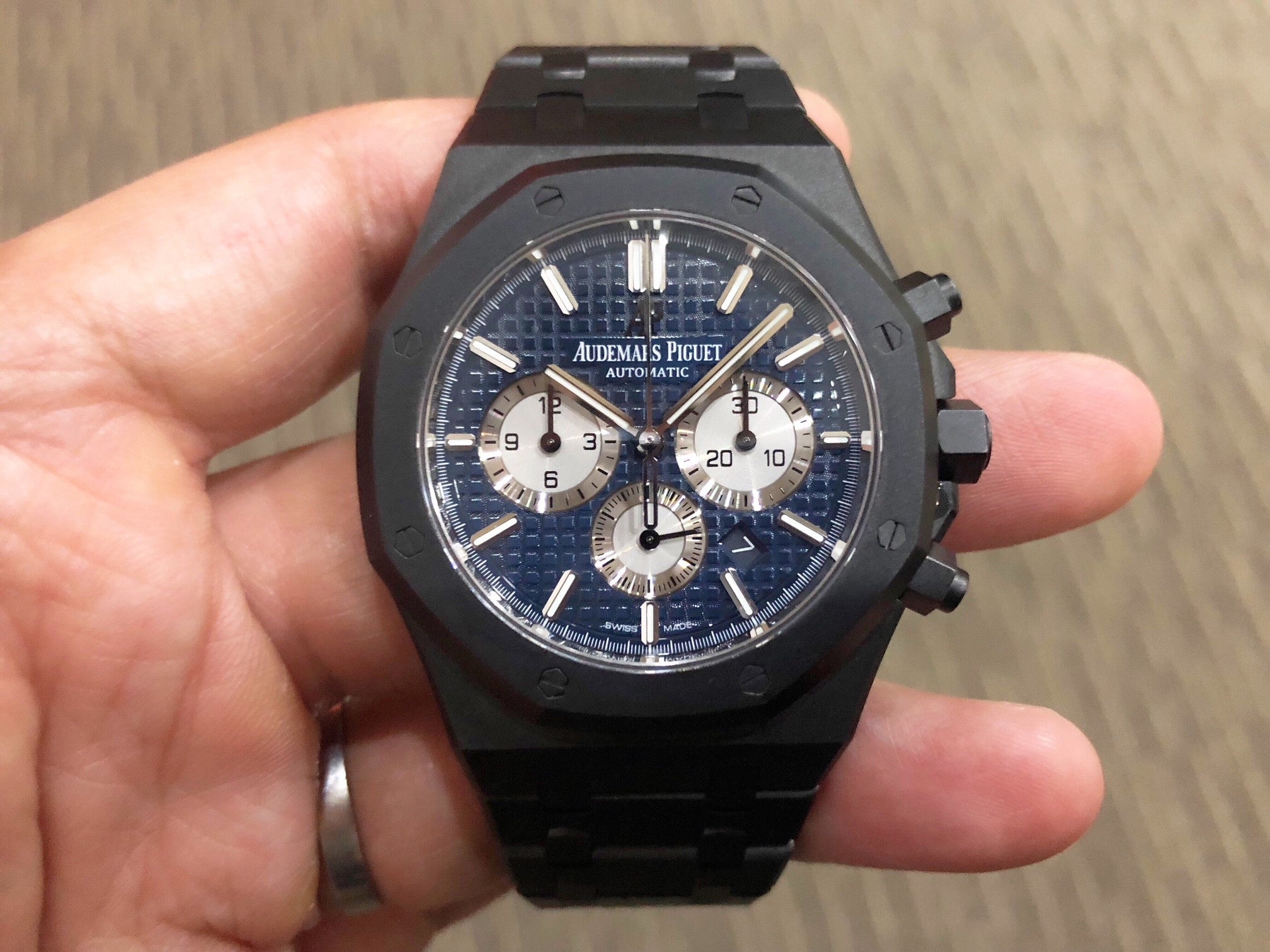 Sold Audemars Piguet Royal Oak Chronograph st Boutique Blue Dia The Time Co