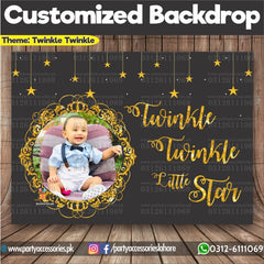 Customized Twinkle Twinkle little star theme Birthday Backdrop for boy –  