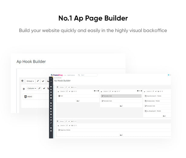 No.1 Ap Page Builder  Build your website quickly and easily in the highly visual backoffice