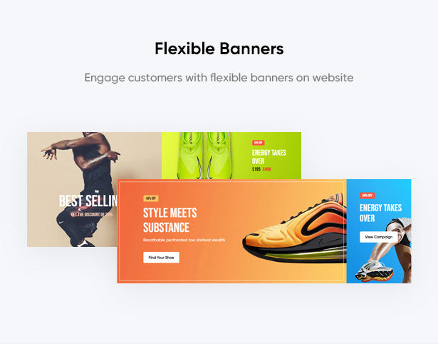Flexible Banners Engage customers with flexible banners on website