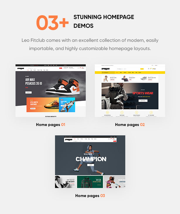 03+ Stunning Sporty Homepages Leo Fitclub comes with an excellent collection of modern, easily importable, and highly customizable homepage layouts