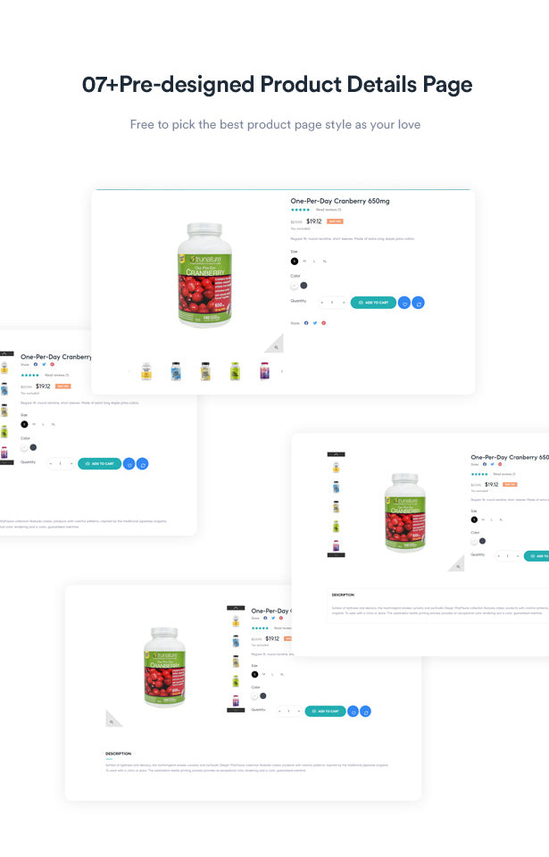 07+Pre-designed Product Details Page Free to pick the best product page style as your love