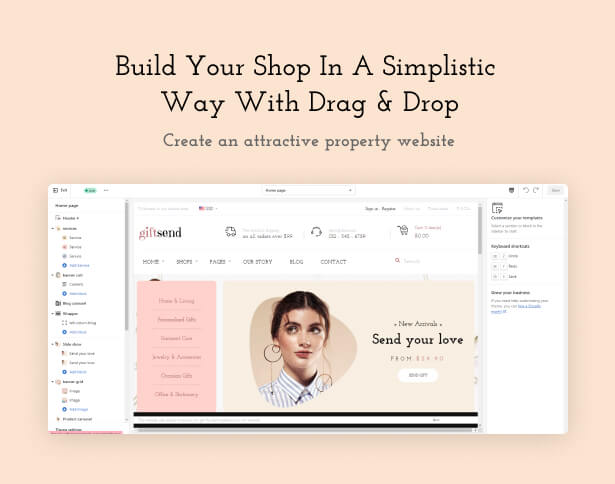 Build your shop in a simplistic way with Drag & Drop