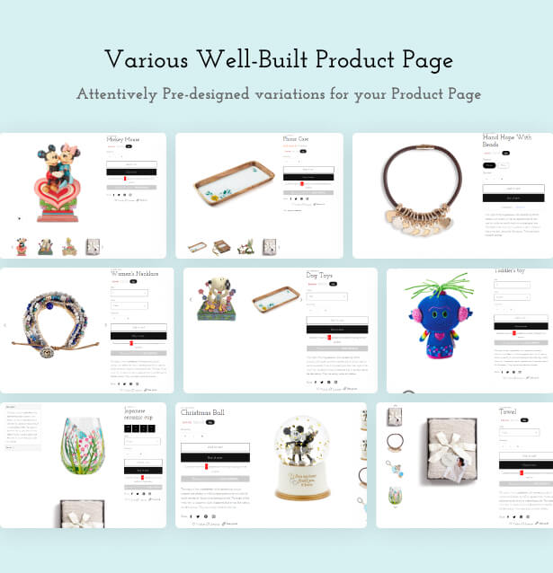 Various well-built Product Page