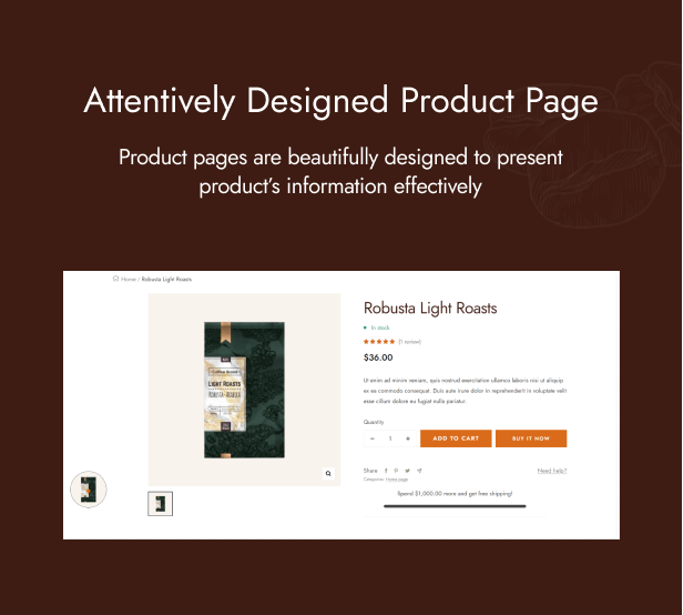 Attentively designed product page