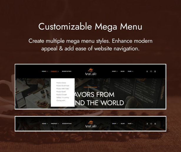 Customizable Mega Menu