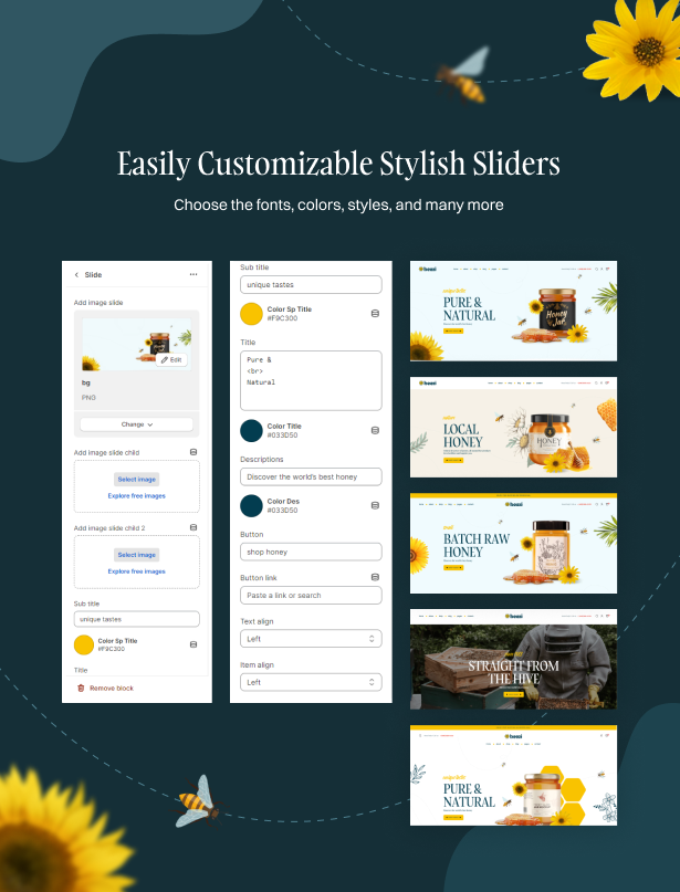 Easily customizable stylish sliders