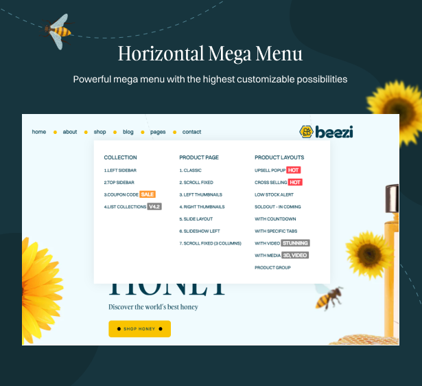 Horizontal Mega menu