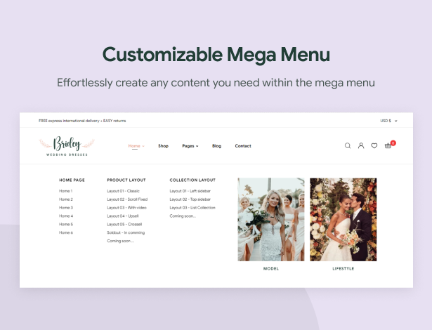 Customizable Mega Menu