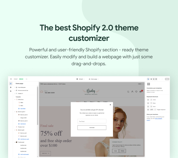 The best Shopify 2.0 theme customizer