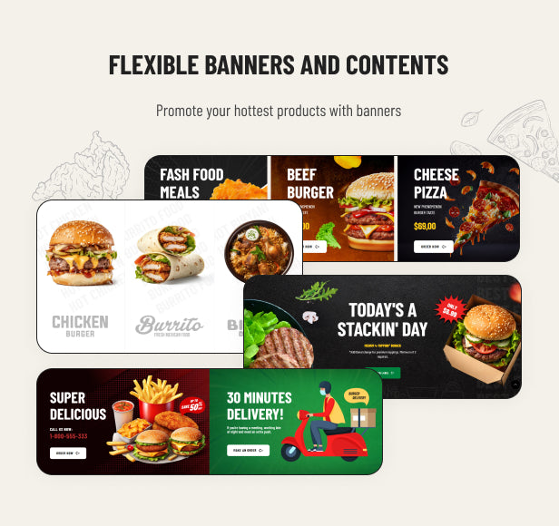 Flexible banners and contents